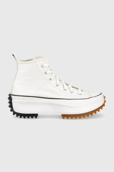 Δερμάτινα ελαφριά παπούτσια Converse Run Star Hike Platform χρώμα: άσπρο, A04293C