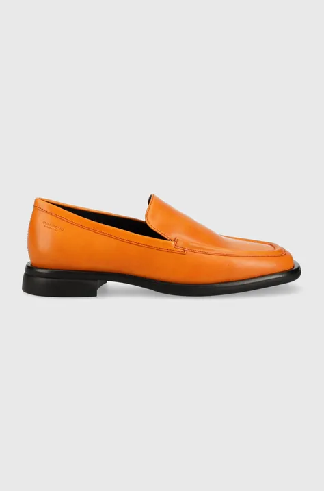 Kožne mokasinke Vagabond Shoemakers BRITTIE za žene, boja: narančasta, ravni potplat, 5451.001.44