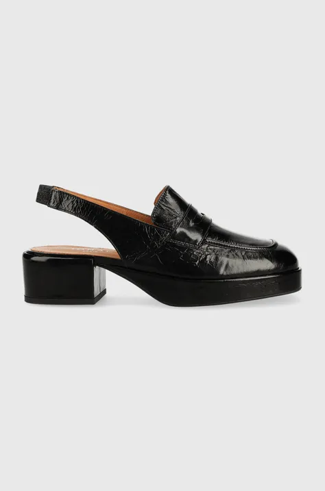 Шкіряні туфлі Jonak VALERE CUIR BRILLANT жіночі колір чорний каблук блок 3400140