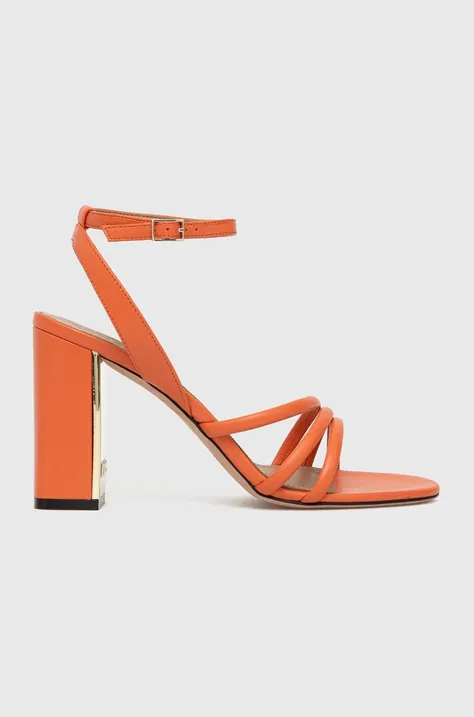 Кожаные сандалии BOSS Mandy цвет оранжевый 50493063