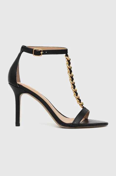 Kožne sandale Lauren Ralph Lauren KATE boja: crna, 802884093001