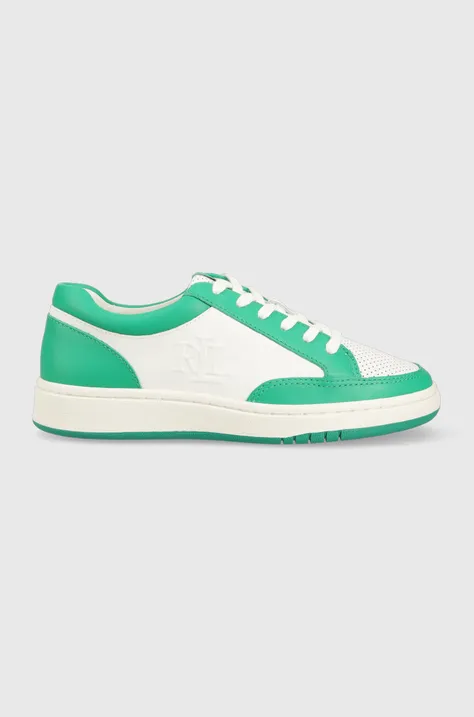 Кожаные кроссовки Lauren Ralph Lauren HAILEY II цвет зелёный 802904469003