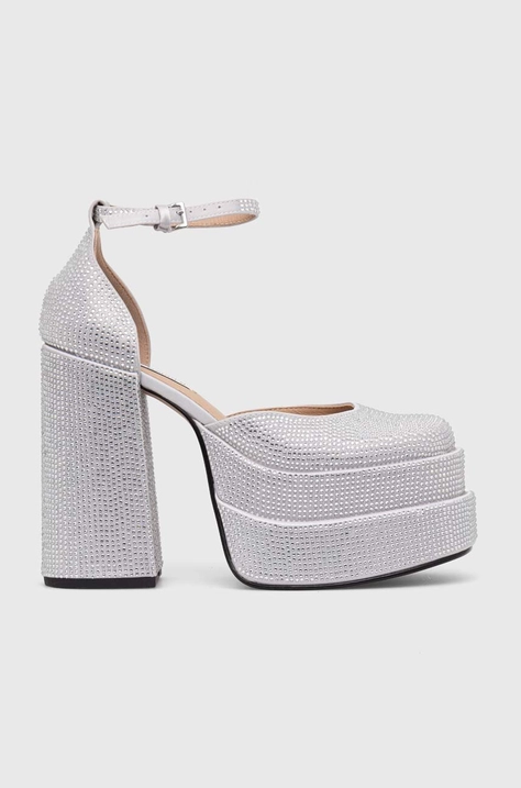 Lodičky Steve Madden Charlize-R stříbrná barva, na podpatku, SM11002257