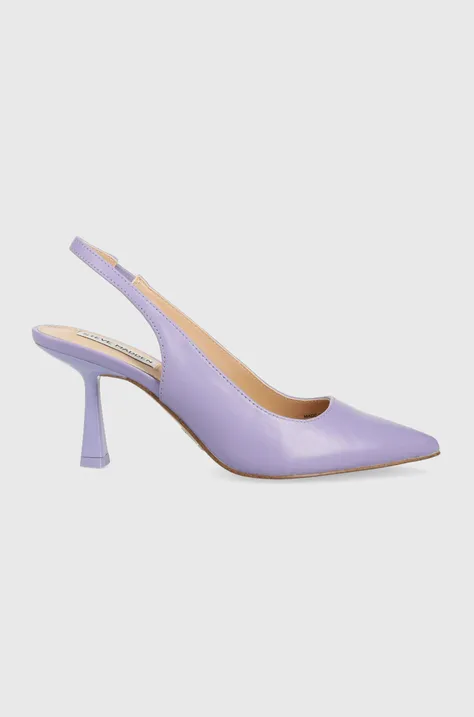 Steve Madden pantofi de piele Lustrous culoarea violet, cu toc drept, cu toc deschis, SM11002088