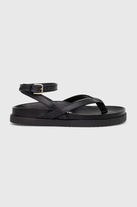 Kožené sandále Patrizia Pepe dámske, čierna farba, 2X0023 L048 K103