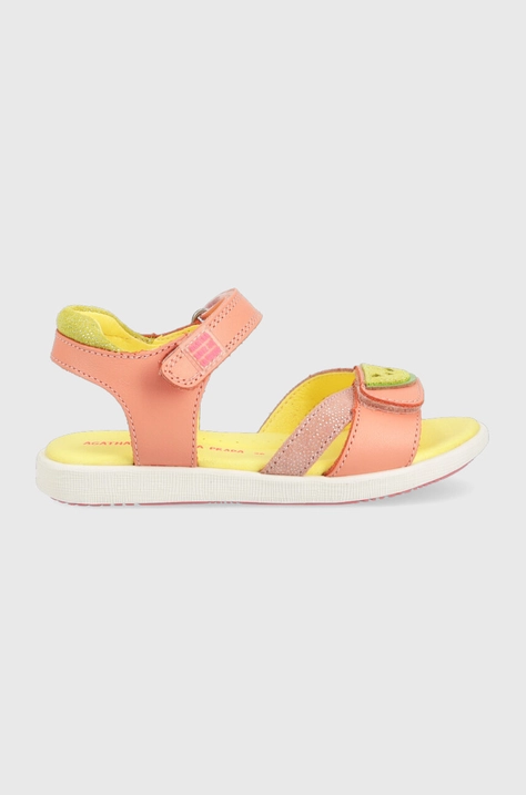 Agatha Ruiz de la Prada sandale din piele pentru copii culoarea roz