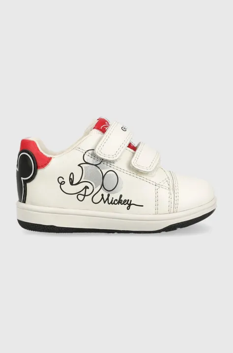 Παιδικά δερμάτινα αθλητικά παπούτσια Geox x Disney χρώμα: άσπρο