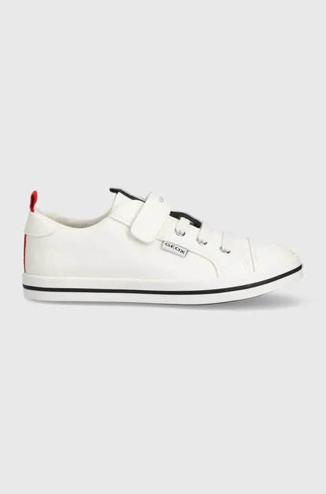 Παιδικά πάνινα παπούτσια Geox χρώμα: άσπρο