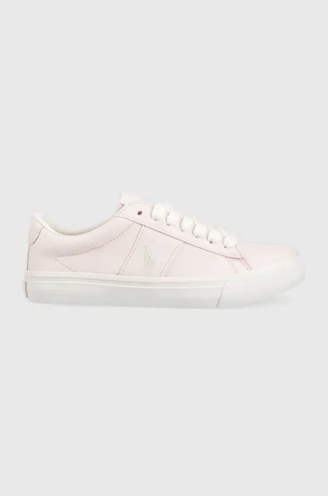 Παιδικά πάνινα παπούτσια Polo Ralph Lauren χρώμα: ροζ