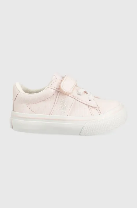 Παιδικά πάνινα παπούτσια Polo Ralph Lauren χρώμα: ροζ