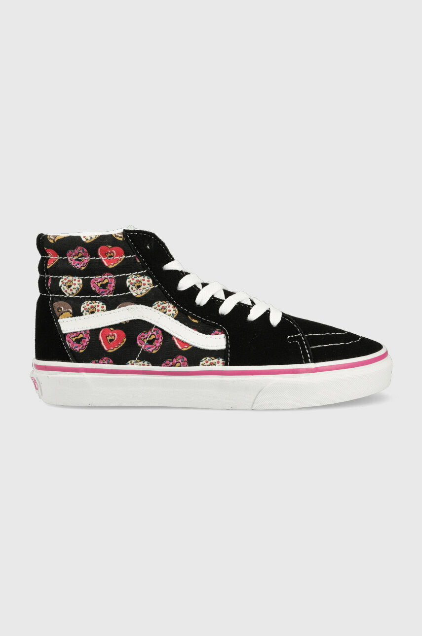 Детски високи кецове Vans JN SK8 Hi LOVE BLKPK