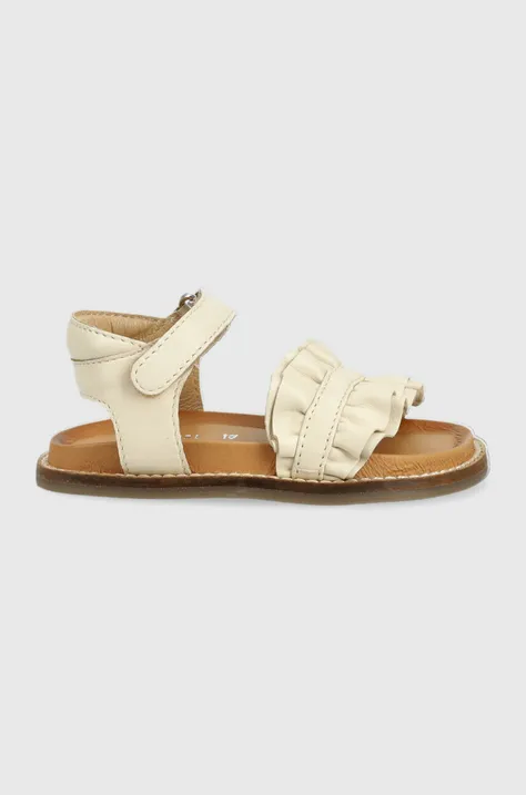zippy sandale din piele pentru copii culoarea alb