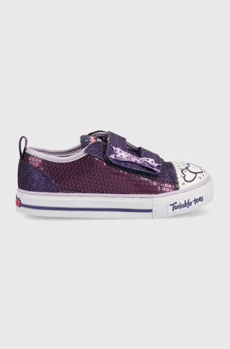 Παιδικά πάνινα παπούτσια Skechers Shuffles Itsy Bitsy χρώμα: μοβ