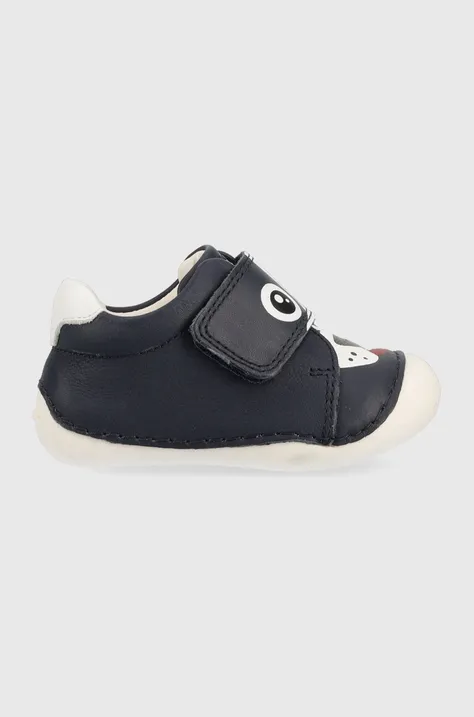 Παιδικά δερμάτινα αθλητικά παπούτσια Geox χρώμα: ναυτικό μπλε