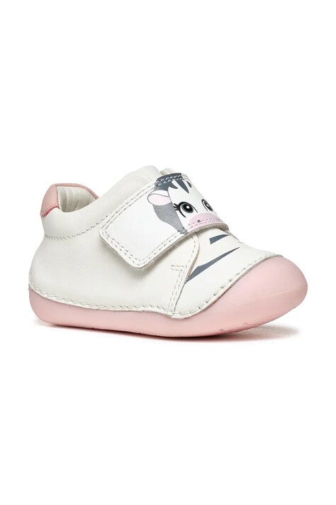 Dětské kožené sneakers boty Geox bílá barva