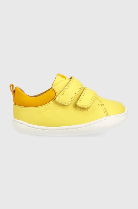 Дитячі шкіряні туфлі Camper колір жовтий
