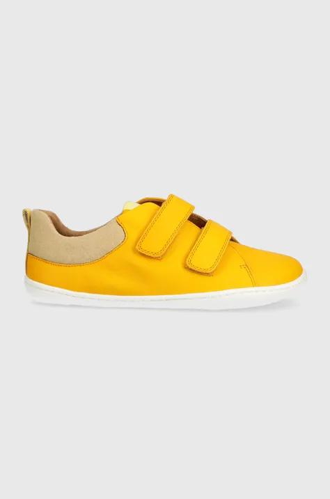 Дитячі шкіряні туфлі Camper колір жовтий