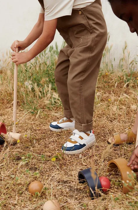 Дитячі шкіряні кросівки Liewood колір синій