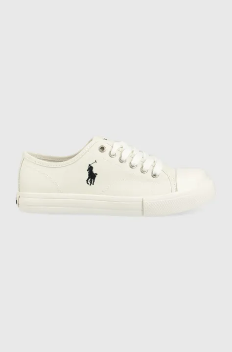 Παιδικά πάνινα παπούτσια Polo Ralph Lauren χρώμα: άσπρο