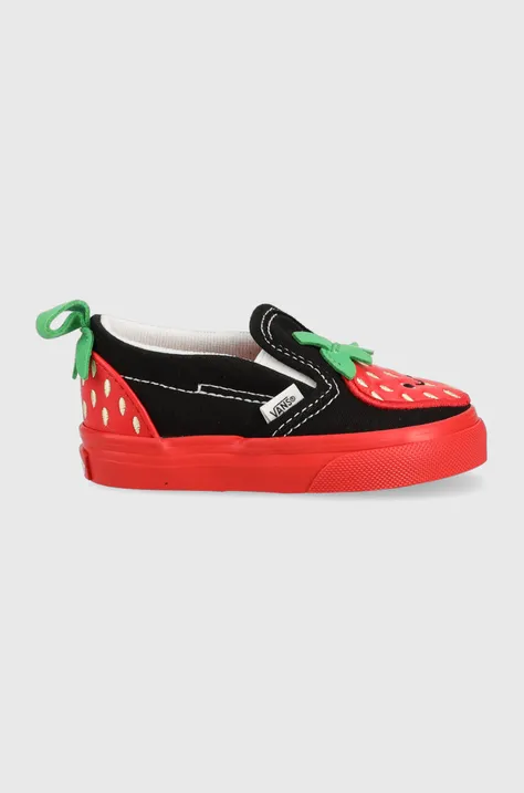 Παιδικά πάνινα παπούτσια Vans Slip On V Berry DRDBL χρώμα: μαύρο