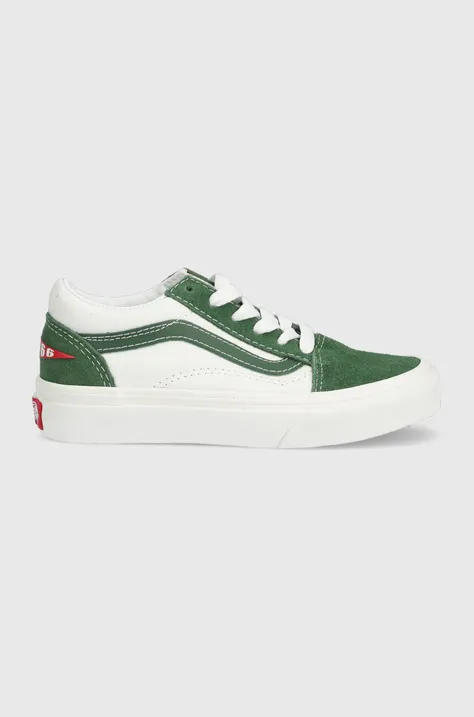 Παιδικά πάνινα παπούτσια Vans UY Old Skool VANS BLACK χρώμα: πράσινο