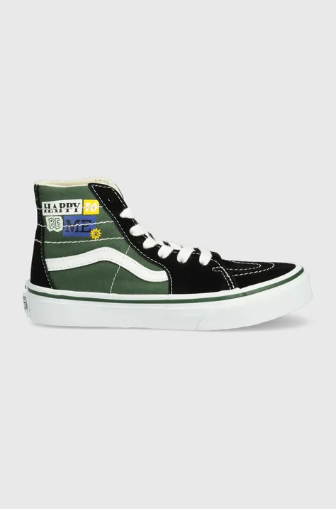 Παιδικά πάνινα παπούτσια Vans UY SK8 Hi Tapered VR3 HPPY DKPRP χρώμα: πράσινο