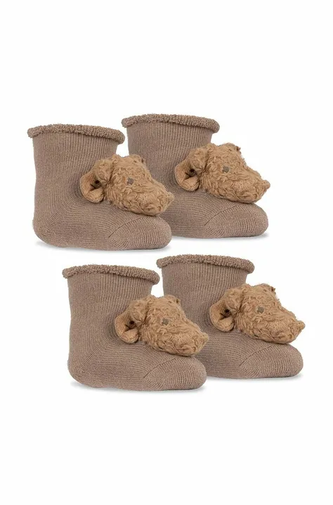 Шкарпетки для немовлят Konges Sløjd 2-pack колір бежевий