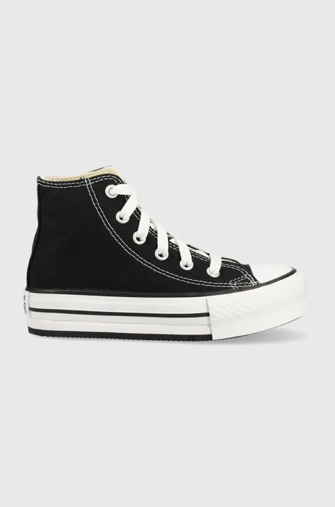 Παιδικά πάνινα παπούτσια Converse CHCK TAYLOR ALL STAR EVA LIFT 372859C χρώμα: μαύρο
