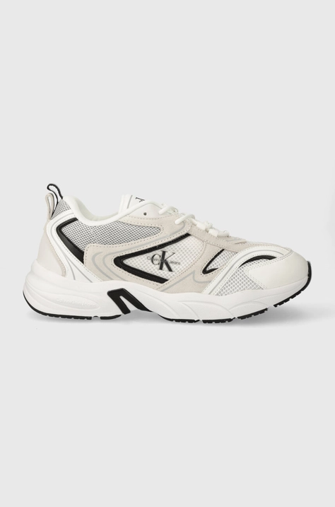 Αθλητικά Calvin Klein Jeans YM0YM00589 RETRO TENNIS SU-MESH χρώμα: άσπρο, YM0YM00589