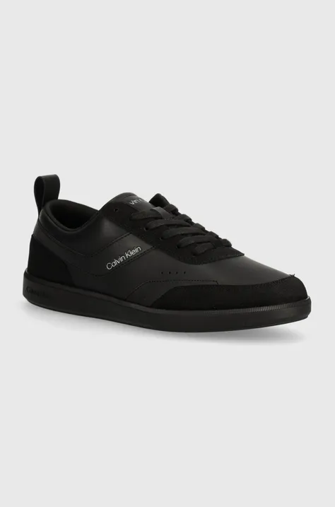 Calvin Klein sneakersy skórzane HM0HM00851 LOW TOP LACE UP LTH MIX kolor czarny HM0HM00851