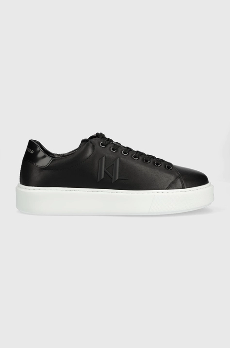 Kožené sneakers boty Karl Lagerfeld MAXI KUP černá barva, KL52215