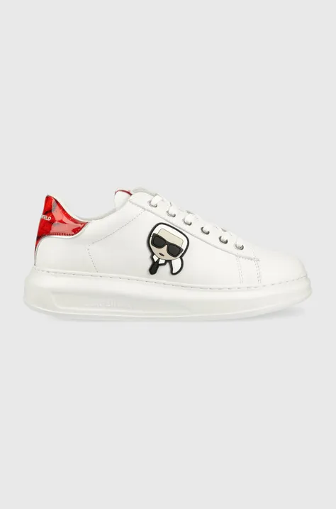 Kožené sneakers boty Karl Lagerfeld KL52533 KAPRI MENS bílá barva