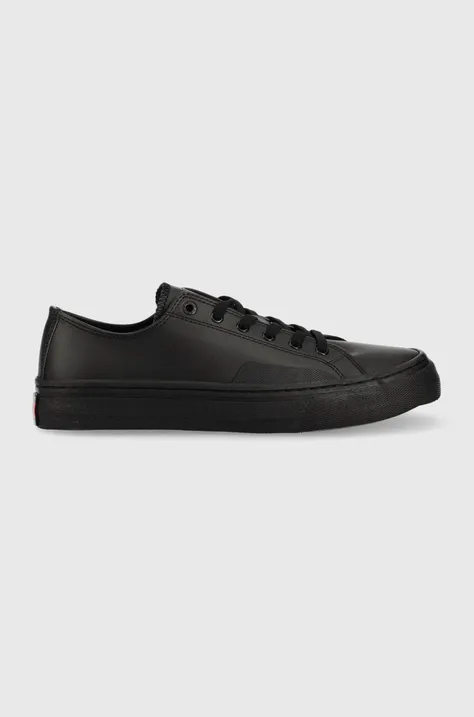 Πάνινα παπούτσια Tommy Jeans Leather Vulc Tjm Ess χρώμα: μαύρο