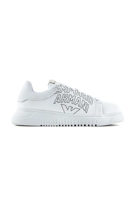 Emporio Armani sneakersy skórzane kolor biały X4X264 XN732 A222