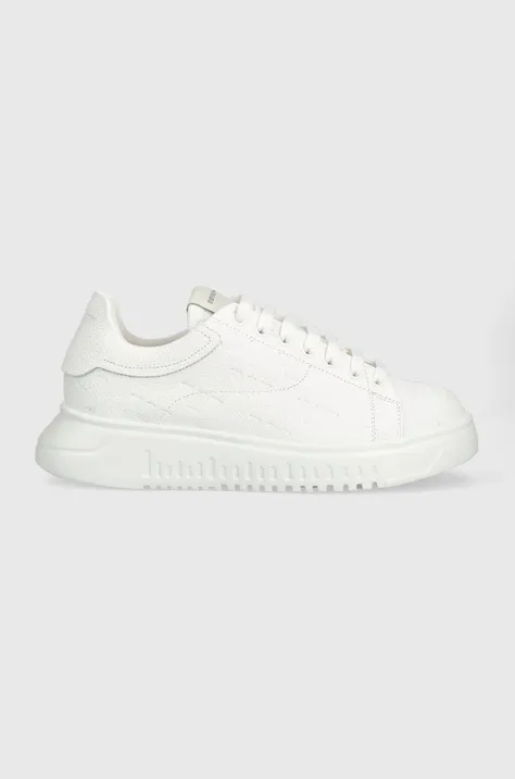 Emporio Armani sneakersy skórzane kolor biały X4X264 XN819 A222 X4X264 XN819 A222
