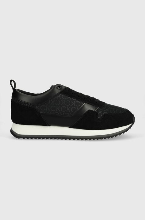 Sneakers boty Calvin Klein LOW TOP LACE UP MESH MONO