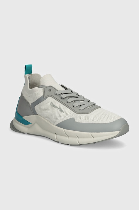 Calvin Klein sneakers LOW TOP LACE UP MIX culoarea gri