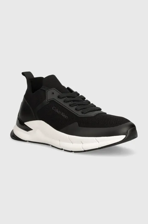 Sneakers boty Calvin Klein LOW TOP LACE UP MIX černá barva, HM0HM00918
