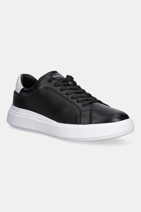 Calvin Klein sneakers din piele LOW TOP LACE UP LTH culoarea negru, HM0HM01016