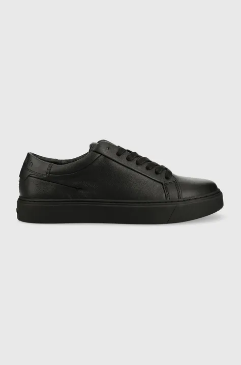 Calvin Klein sneakersy skórzane LOW TOP LACE UP PB kolor czarny HM0HM01019