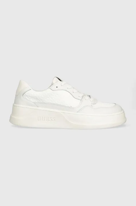 Guess sneakersy skórzane Avellino kolor biały FM5CIA FAB12 WHITE
