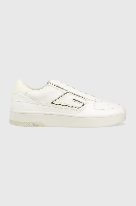 Δερμάτινα αθλητικά παπούτσια Guess Silea χρώμα: άσπρο, FM5SIL ELE12 WHIWH
