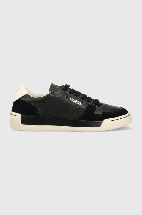 Sneakers boty Guess Strave Vintage černá barva, FM5STV LEA12 BLACK