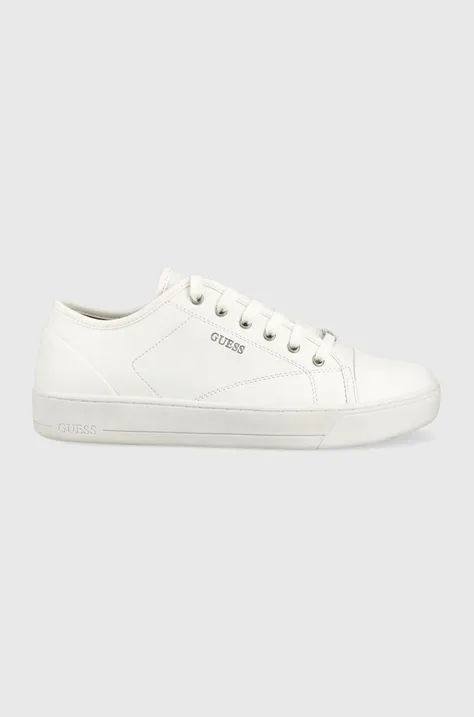 Δερμάτινα αθλητικά παπούτσια Guess Udine χρώμα: άσπρο, FM5UDI LEA12 WHITE