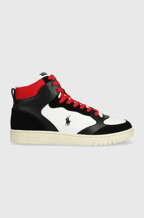 Δερμάτινα αθλητικά παπούτσια Polo Ralph Lauren Polo Crt Hgh χρώμα: μαύρο, 809892297001