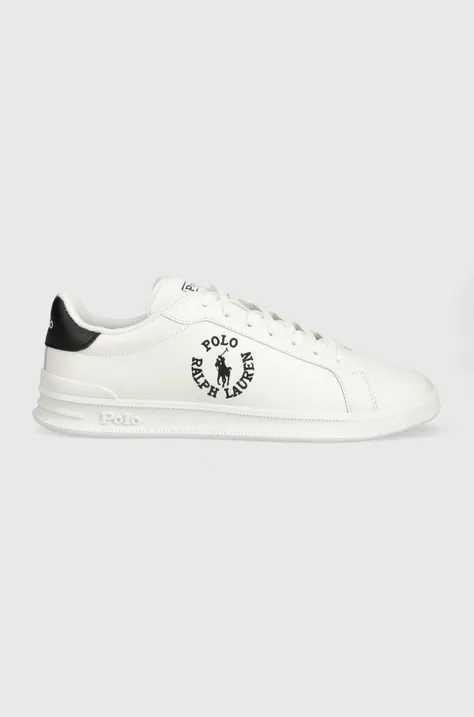 Kožené sneakers boty Polo Ralph Lauren Hrt Crt Cl bílá barva, 809892336001