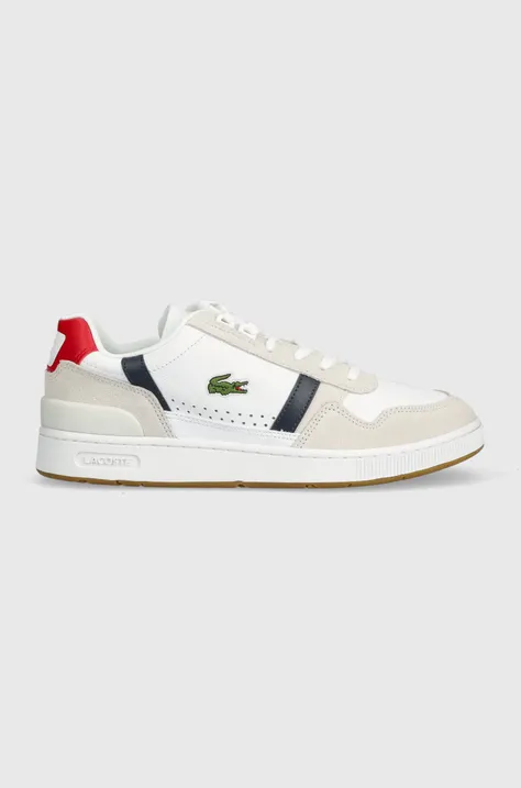 Kožené sneakers boty Lacoste T-CLIP bílá barva, 40SMA0048