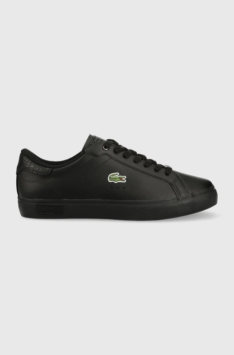 Кожаные кроссовки Lacoste POWERCOURT цвет чёрный 41SMA0030