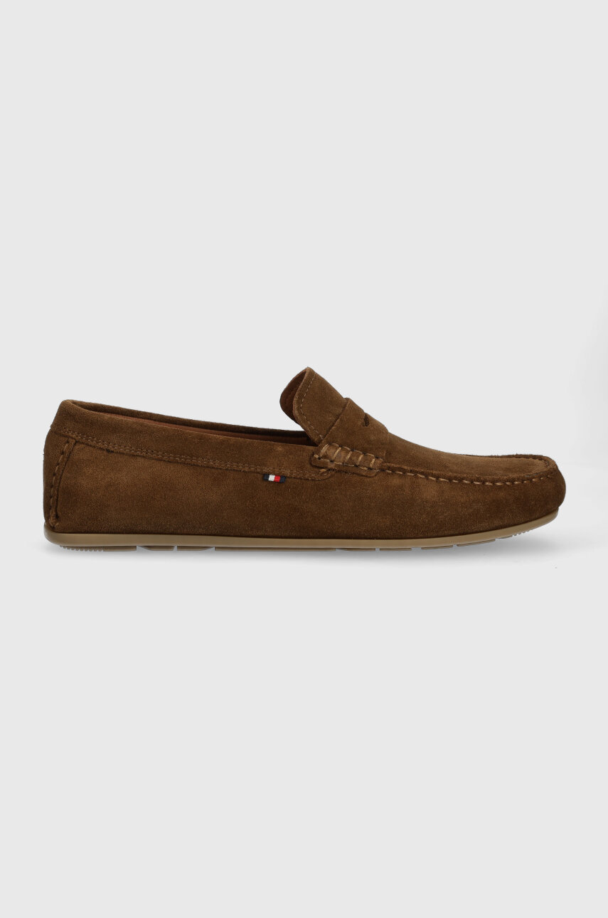 Kožne mokasinke Tommy Hilfiger CASUAL HILFIGER SUEDE DRIVER