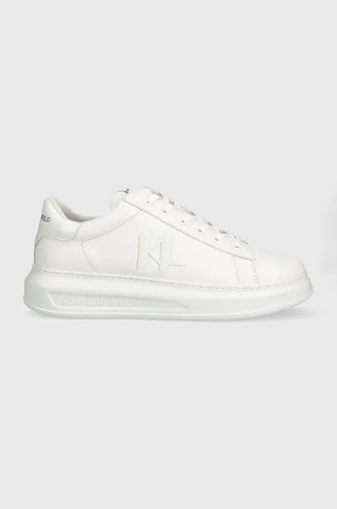 Kožené sneakers boty Karl Lagerfeld KAPRI MENS bílá barva, KL52515